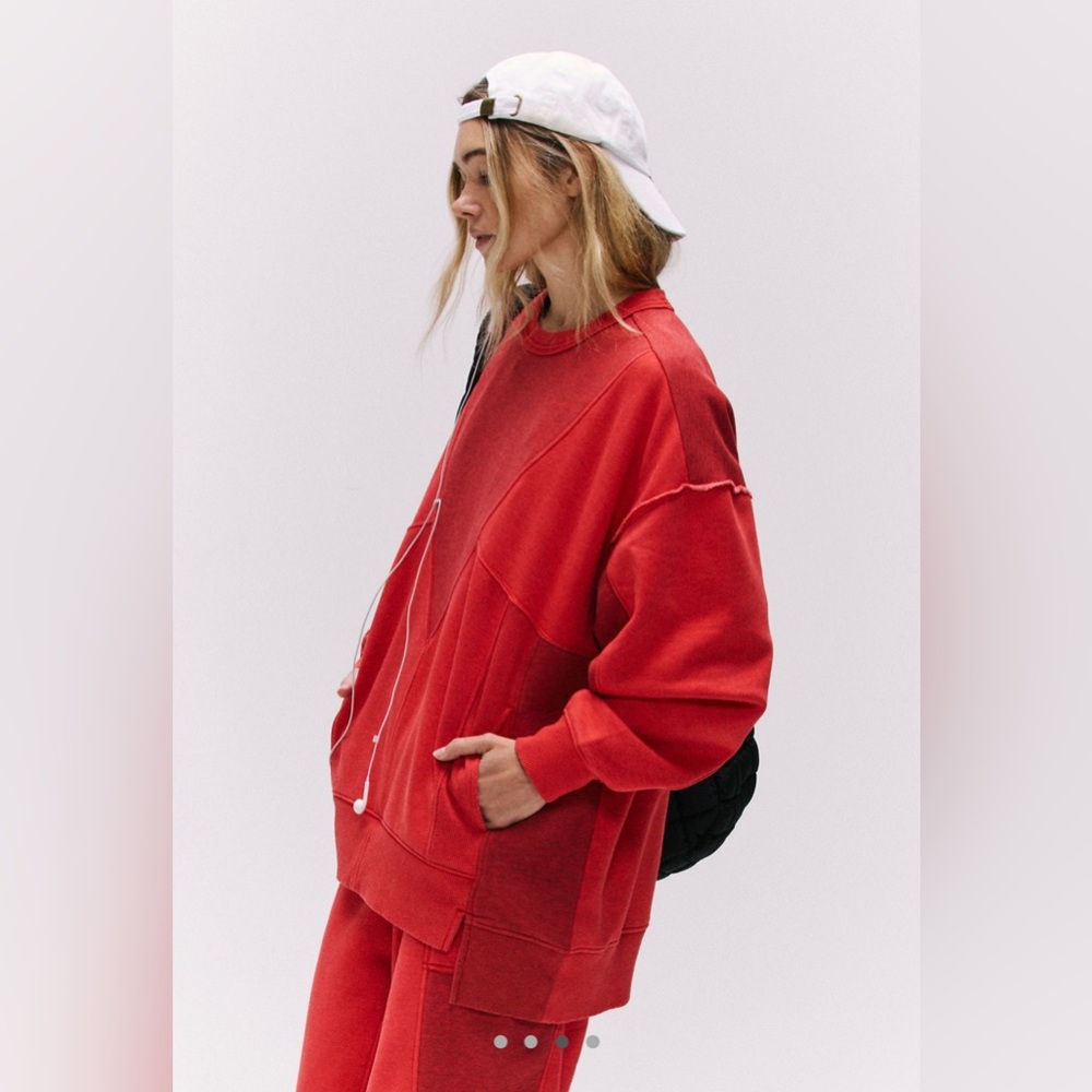 FP Movement Making It Pullover in Victory Red - Picture 3 of 4